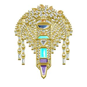 Antique Art Deco Style Diamond Brooch