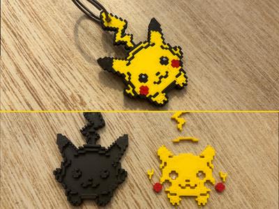 8-bit Pikachu Multipart Keychain – Easy No-Glue Assembly