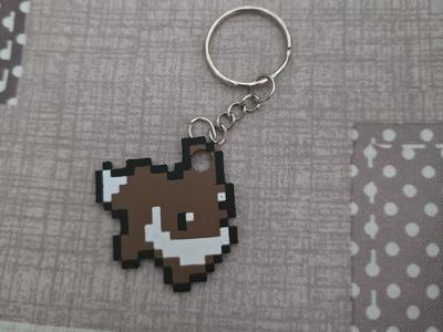Pixel Art Pokemon Eevee Minimalist Keychain Design
