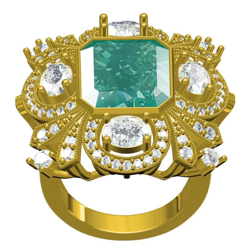 Antique Emerald Art Deco Ring