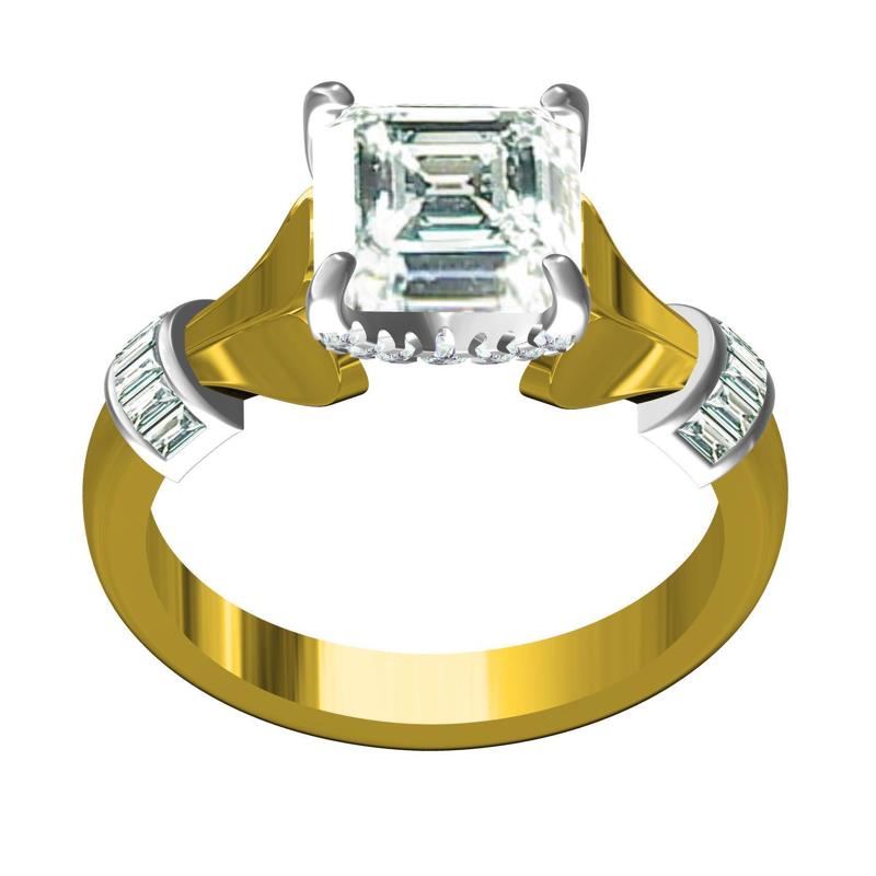 Asscher Cut Diamond Solitaire Ring
