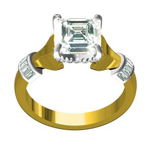 Asscher Cut Diamond Solitaire Ring