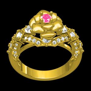 Pink Sapphire Rose Flower Ring for Women