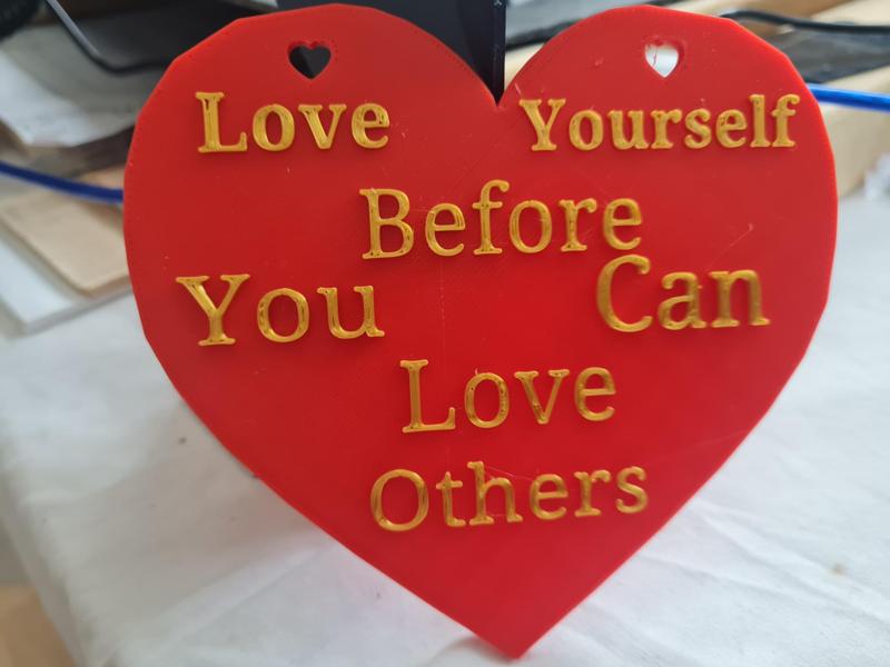 Love Heart Plaque "Love Yourself"