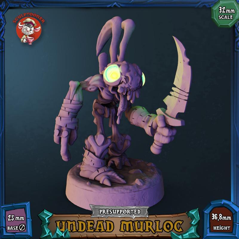 Undead Murloc - 32mm scale pre-supported miniature
