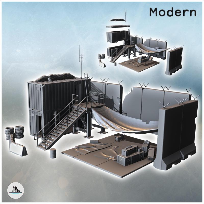 Vehicle repair center with container workshops and concrete walls (14) - Cold Era Modern Warfare Conflict World War 3 RPG  Post-apo WW3 WWIII