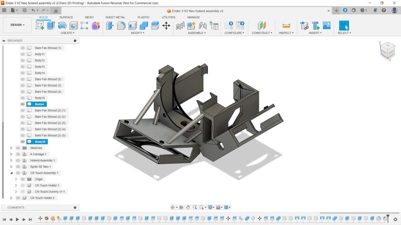 Dual 4010 Fan Ender 3 v2 Neo Shroud