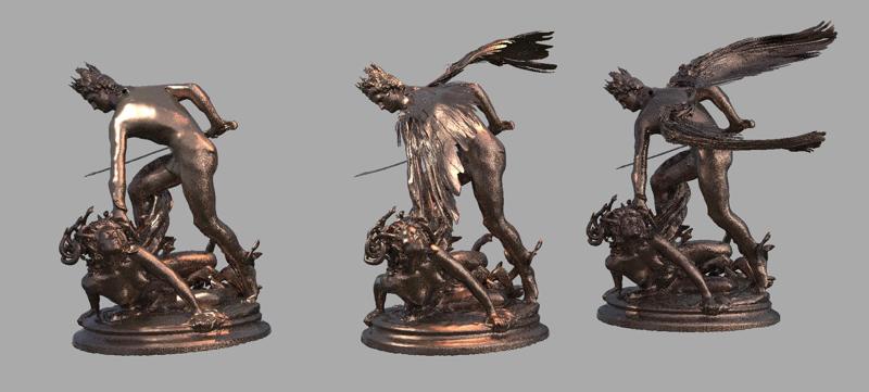 Perseus Statue Action 3 versions
