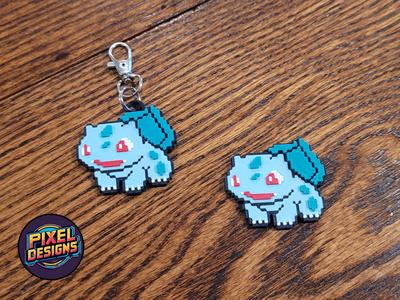 #0001 Bulbasaur Pixel Art with Keychain