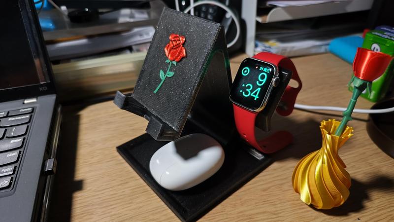 Phone stand with apple watch charger watch stand