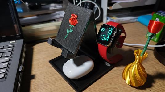 Phone stand with apple watch charger watch stand