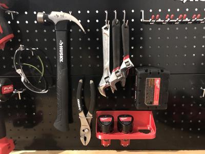 Milwaukee M12 battery holder for pegboards 