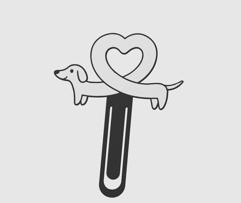 BookMark Dog Dachshund Heart Puppy Cute Kawaii