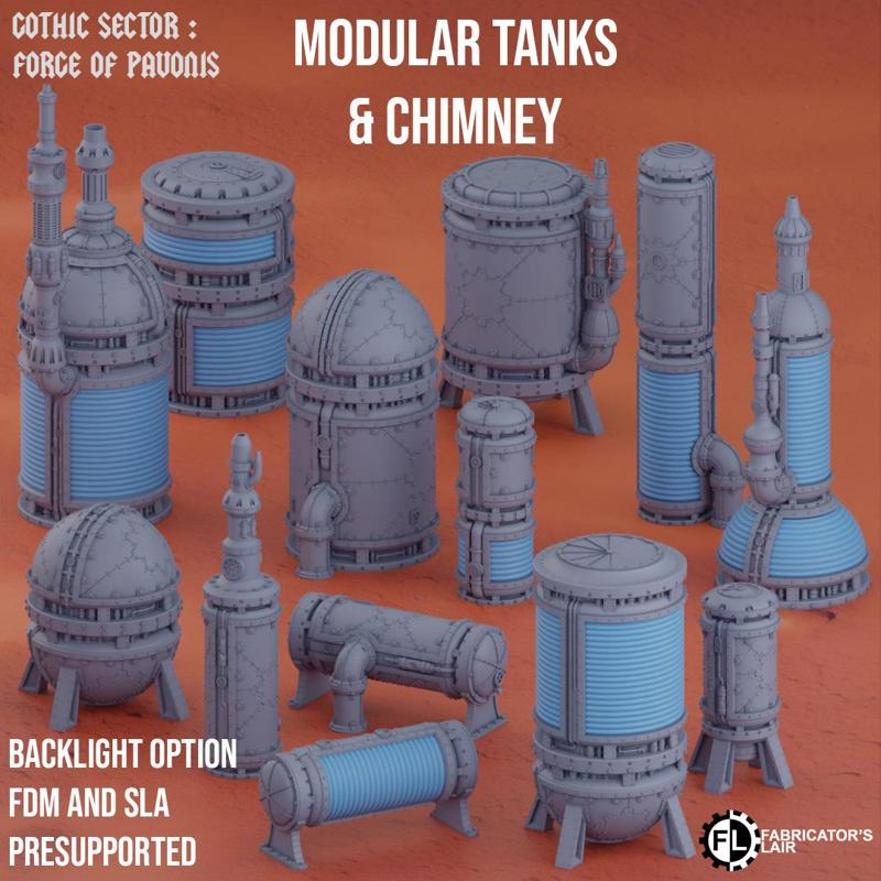 Modular Tanks & Chimney - Grimdark Industrial