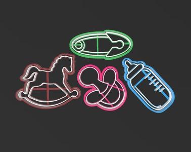Set baby Shower, cookie cutters