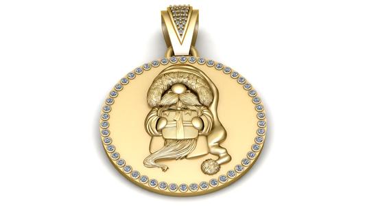 Golden Santa Pendant