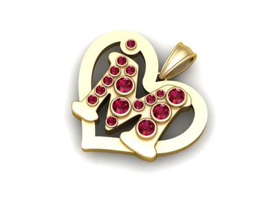 HEART M PENDANT 3d printable model