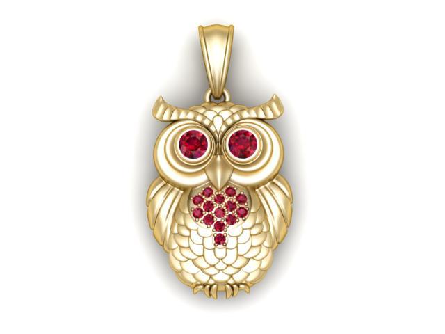 gemstone owl pendant 3d printable model