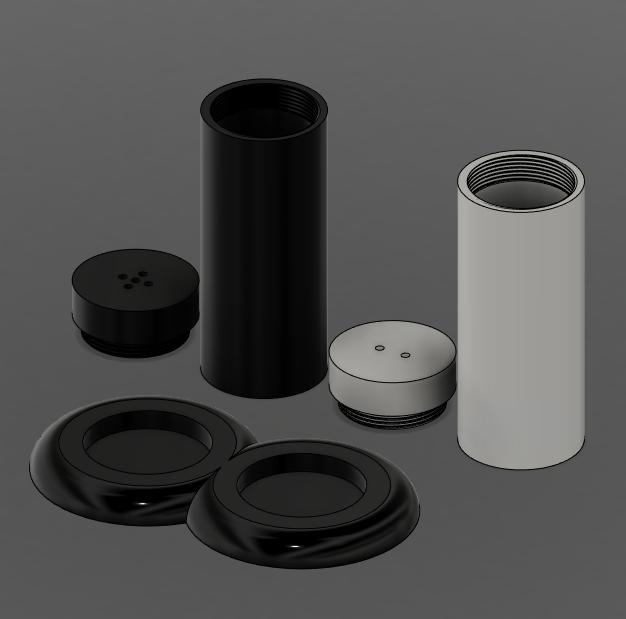 Salt and Pepper shaker with holder