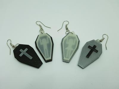 Earrings coffin and box