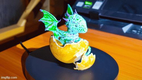 cute dragon that crawls in an egg