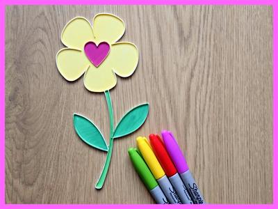 Heart Flower Mothersday Gift Diy Coloring No Ams