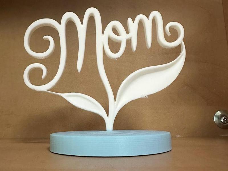 “Mom” Text Flower – Mother’s Day Gift 3D Model