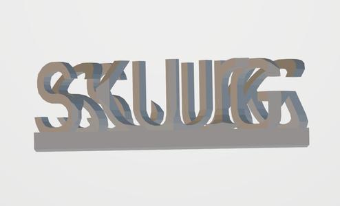 Ambigram text, inappropriate, don't print! ("sug kuk")