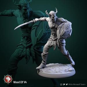 Wood elf defender 4 32mm pre-supported