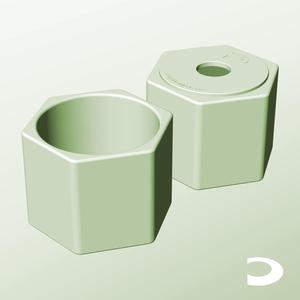 CH128-115-P Pierced Modular Stacking Storage Box Bin Container Planter Lamp Shade | Printable Objects - Infinite Containers | stl file for 3d printing