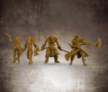 RPG Hero Miniatures Bundle (Barbarian, Fighter, Rogue, Wizard) 32mm scale