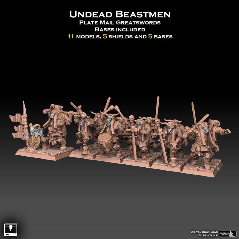 Undead Beastmen Plate Mail Greatswords