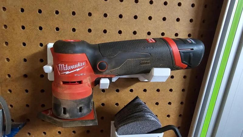 M12 Detail Sander Pegboard Holder   