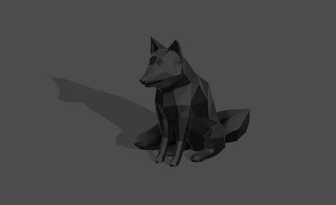 Low Poly Fox Decor   