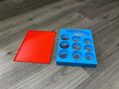Concave compartment Screws storage for easy take-out