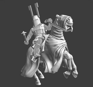 Medieval Teutonic Order Knight Mounted