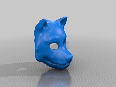 Wolf mask with short ears