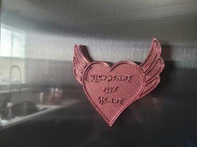 Winged heart with magnet holes 6mm   
