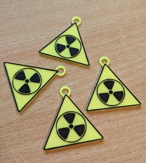 Radiation symbol keyring charm