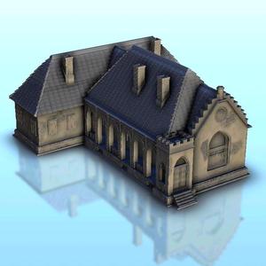 Baroque house with columns - Flames of war Bolt Action Empire baroque Age of Sigmar Modern Warhammer