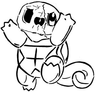 Zombie Squirtle stencil