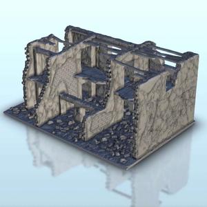 Destroyed brick building 8 - Flames of war Bolt Action Desertic Modern Warhammer