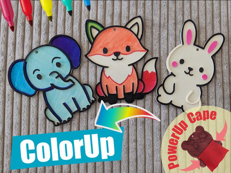 ColorUp - Fox, Bunny, Elephant Puppy Colouring