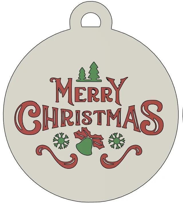 Multicolor Merry Christmas 2D Bauble 4 – Festive and Vibrant!   