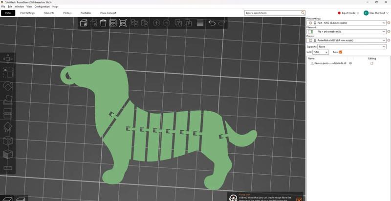 Artiulated dachshund keychain   