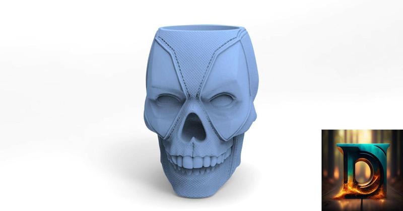 Deadpool Skull Matte for 3d printing