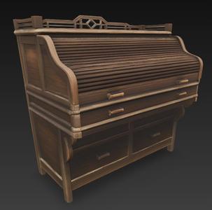 Diorama Modelismo Antique Desk Closed with shutters