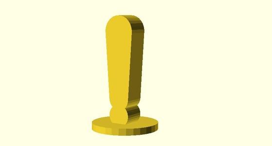 Exclamation Mark Reminder Game Token