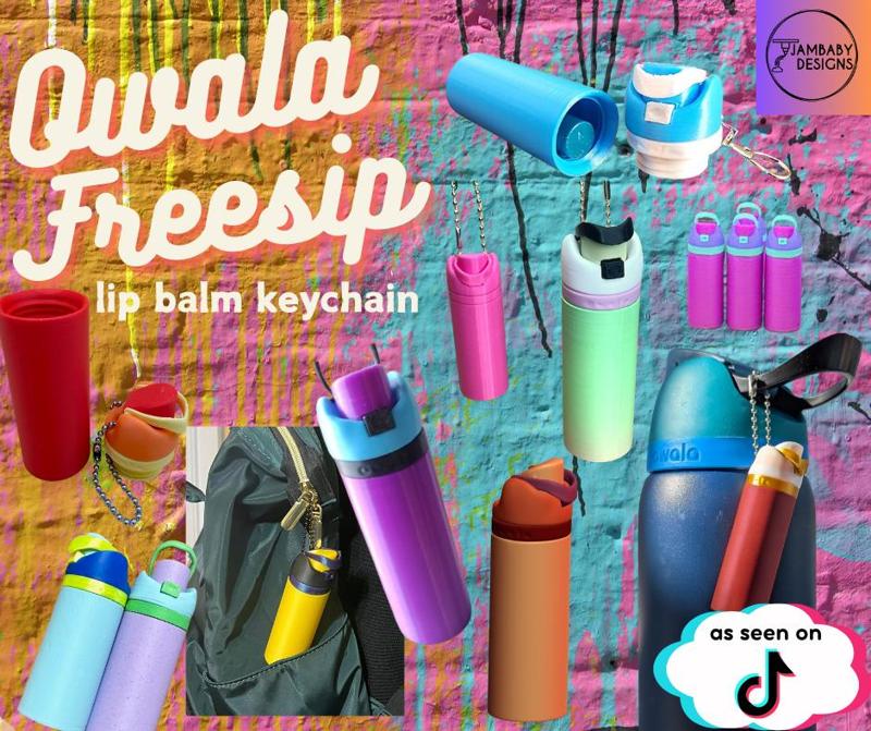 Owala Freesip Keychain *holds lip balm* Multicolor with or without AMS!