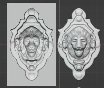 Lion's Head Medallion Relief and Mold - 3D Model